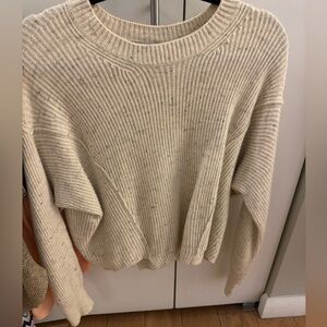 Vince Flecked Wool Blend Panel Hem Sweater